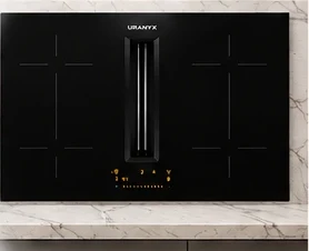 URANYx HOB600 黑色电磁炉灶,中央为下排烟口